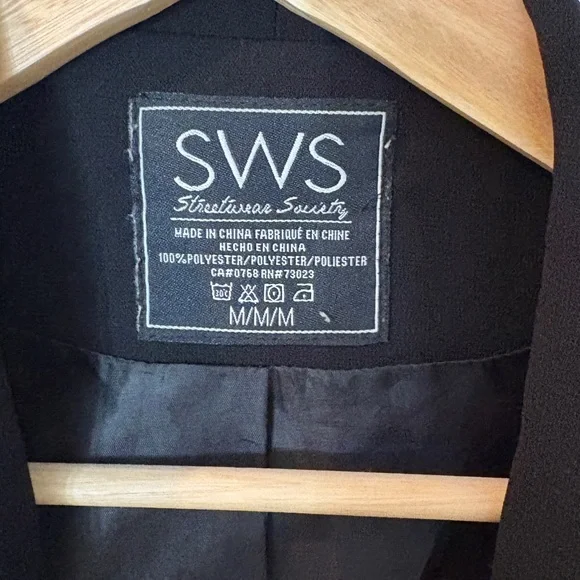 SWS Women's Elegant Black Blazer - Picture 3 of 3
